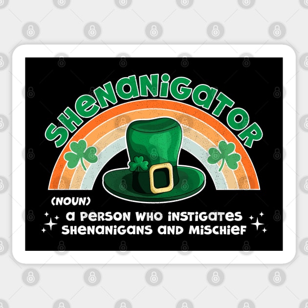 Shenanigator Definition Shenanigans St Patrick's Day Funny Sticker by OrangeMonkeyArt